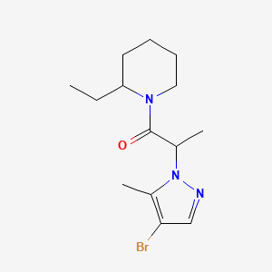 molecular formula C14H22BrN3O B10897945 2-(4-bromo-5-methyl-1H-pyrazol-1-yl)-1-(2-ethylpiperidin-1-yl)propan-1-one 