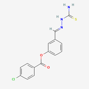 3-[(E)-(2-carbamothioylhydrazinylidene)methyl]phenyl 4-chlorobenzoate