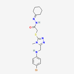 2-[(5-{[(4-bromophenyl)amino]methyl}-4-methyl-4H-1,2,4-triazol-3-yl)sulfanyl]-N'-cyclohexylideneacetohydrazide