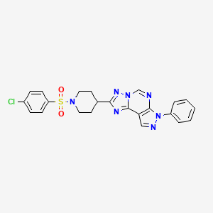 2-{1-[(4-Chlorophenyl)sulfonyl]-4-piperidyl}-7-phenyl-7H-pyrazolo[4,3-E][1,2,4]triazolo[1,5-C]pyrimidine