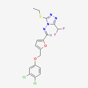 N-[(E)-{5-[(3,4-dichlorophenoxy)methyl]furan-2-yl}methylidene]-3-(difluoromethyl)-5-(ethylsulfanyl)-4H-1,2,4-triazol-4-amine