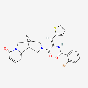 2-bromo-N-[(1Z)-3-oxo-3-(8-oxo-1,5,6,8-tetrahydro-2H-1,5-methanopyrido[1,2-a][1,5]diazocin-3(4H)-yl)-1-(thiophen-2-yl)prop-1-en-2-yl]benzamide