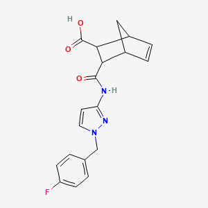 3-{[1-(4-fluorobenzyl)-1H-pyrazol-3-yl]carbamoyl}bicyclo[2.2.1]hept-5-ene-2-carboxylic acid