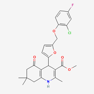 Methyl 4-{5-[(2-chloro-4-fluorophenoxy)methyl]furan-2-yl}-2,7,7-trimethyl-5-oxo-1,4,5,6,7,8-hexahydroquinoline-3-carboxylate