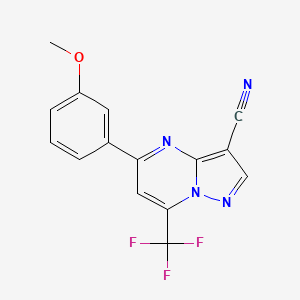 molecular formula C15H9F3N4O B10898065 5-(3-Methoxyphenyl)-7-(trifluoromethyl)pyrazolo[1,5-a]pyrimidine-3-carbonitrile 