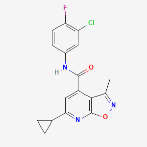 molecular formula C17H13ClFN3O2 B10898075 N-(3-chloro-4-fluorophenyl)-6-cyclopropyl-3-methyl[1,2]oxazolo[5,4-b]pyridine-4-carboxamide 