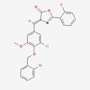 (4Z)-4-{4-[(2-bromobenzyl)oxy]-3-chloro-5-methoxybenzylidene}-2-(2-fluorophenyl)-1,3-oxazol-5(4H)-one