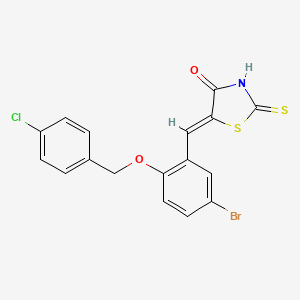 (5Z)-5-{5-bromo-2-[(4-chlorobenzyl)oxy]benzylidene}-2-thioxo-1,3-thiazolidin-4-one