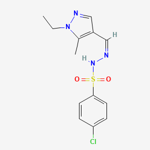 4-chloro-N'-[(Z)-(1-ethyl-5-methyl-1H-pyrazol-4-yl)methylidene]benzenesulfonohydrazide