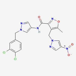 N-[1-(3,4-dichlorobenzyl)-1H-pyrazol-4-yl]-5-methyl-4-[(4-nitro-1H-pyrazol-1-yl)methyl]-1,2-oxazole-3-carboxamide