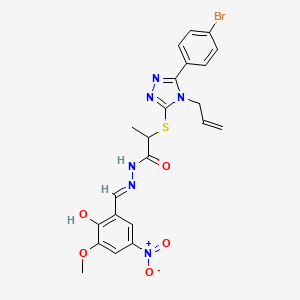 2-{[4-allyl-5-(4-bromophenyl)-4H-1,2,4-triazol-3-yl]sulfanyl}-N'-{2-hydroxy-5-nitro-3-methoxybenzylidene}propanohydrazide