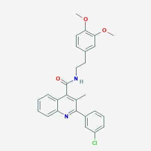 2-(3-chlorophenyl)-N-[2-(3,4-dimethoxyphenyl)ethyl]-3-methylquinoline-4-carboxamide