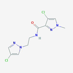 molecular formula C10H11Cl2N5O B10898205 4-chloro-N-[2-(4-chloro-1H-pyrazol-1-yl)ethyl]-1-methyl-1H-pyrazole-3-carboxamide 