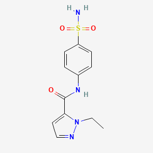 molecular formula C12H14N4O3S B10898220 1-ethyl-N-(4-sulfamoylphenyl)-1H-pyrazole-5-carboxamide 