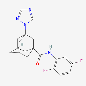 molecular formula C19H20F2N4O B10898228 N~1~-(2,5-Difluorophenyl)-3-(1H-1,2,4-triazol-1-YL)-1-adamantanecarboxamide 