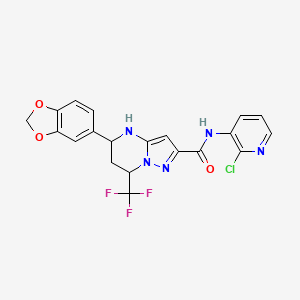 molecular formula C20H15ClF3N5O3 B10898252 5-(1,3-benzodioxol-5-yl)-N-(2-chloropyridin-3-yl)-7-(trifluoromethyl)-4,5,6,7-tetrahydropyrazolo[1,5-a]pyrimidine-2-carboxamide 