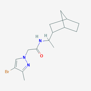 molecular formula C15H22BrN3O B10898305 N-[1-(bicyclo[2.2.1]hept-2-yl)ethyl]-2-(4-bromo-3-methyl-1H-pyrazol-1-yl)acetamide 