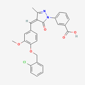 3-[(4Z)-4-{4-[(2-chlorobenzyl)oxy]-3-methoxybenzylidene}-3-methyl-5-oxo-4,5-dihydro-1H-pyrazol-1-yl]benzoic acid