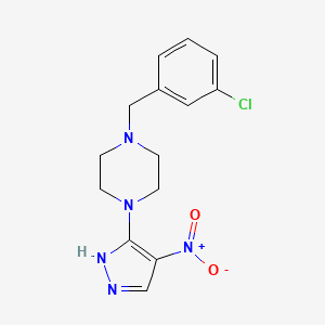 molecular formula C14H16ClN5O2 B10898360 1-(3-chlorobenzyl)-4-(4-nitro-1H-pyrazol-5-yl)piperazine 