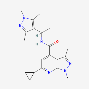 6-cyclopropyl-1,3-dimethyl-N-[1-(1,3,5-trimethyl-1H-pyrazol-4-yl)ethyl]-1H-pyrazolo[3,4-b]pyridine-4-carboxamide