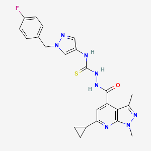 2-[(6-cyclopropyl-1,3-dimethyl-1H-pyrazolo[3,4-b]pyridin-4-yl)carbonyl]-N-[1-(4-fluorobenzyl)-1H-pyrazol-4-yl]hydrazinecarbothioamide