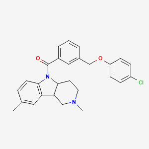 molecular formula C27H27ClN2O2 B10898407 {3-[(4-chlorophenoxy)methyl]phenyl}(2,8-dimethyl-1,2,3,4,4a,9b-hexahydro-5H-pyrido[4,3-b]indol-5-yl)methanone 