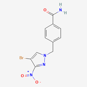 4-[(4-bromo-3-nitro-1H-pyrazol-1-yl)methyl]benzamide