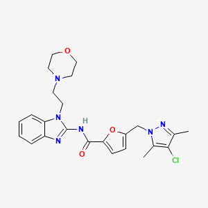 5-[(4-chloro-3,5-dimethyl-1H-pyrazol-1-yl)methyl]-N-{1-[2-(morpholin-4-yl)ethyl]-1H-benzimidazol-2-yl}furan-2-carboxamide