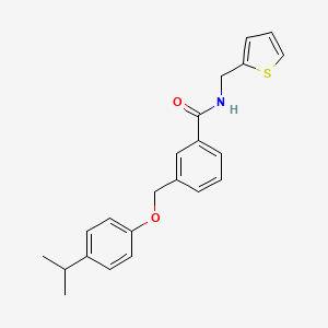 3-{[4-(propan-2-yl)phenoxy]methyl}-N-(thiophen-2-ylmethyl)benzamide