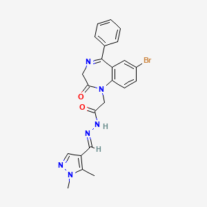 2-(7-bromo-2-oxo-5-phenyl-2,3-dihydro-1H-1,4-benzodiazepin-1-yl)-N'-[(E)-(1,5-dimethyl-1H-pyrazol-4-yl)methylidene]acetohydrazide