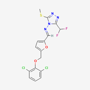 N-[(E)-{5-[(2,6-dichlorophenoxy)methyl]furan-2-yl}methylidene]-3-(difluoromethyl)-5-(methylsulfanyl)-4H-1,2,4-triazol-4-amine