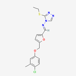 N-[(E)-{5-[(4-chloro-3-methylphenoxy)methyl]furan-2-yl}methylidene]-3-(ethylsulfanyl)-4H-1,2,4-triazol-4-amine