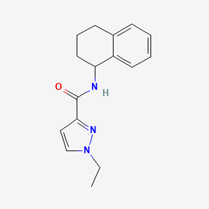 molecular formula C16H19N3O B10898521 1-ethyl-N-(1,2,3,4-tetrahydronaphthalen-1-yl)-1H-pyrazole-3-carboxamide 