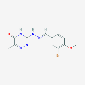 3-[(2E)-2-(3-bromo-4-methoxybenzylidene)hydrazinyl]-6-methyl-1,2,4-triazin-5(4H)-one