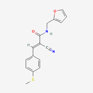 (2E)-2-cyano-N-(furan-2-ylmethyl)-3-[4-(methylsulfanyl)phenyl]prop-2-enamide