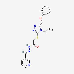 2-{[5-(phenoxymethyl)-4-(prop-2-en-1-yl)-4H-1,2,4-triazol-3-yl]sulfanyl}-N'-[(E)-pyridin-3-ylmethylidene]acetohydrazide