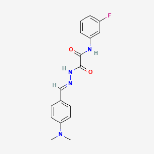 2-{(2E)-2-[4-(dimethylamino)benzylidene]hydrazinyl}-N-(3-fluorophenyl)-2-oxoacetamide