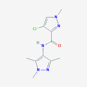 molecular formula C11H14ClN5O B10898564 4-chloro-1-methyl-N-(1,3,5-trimethyl-1H-pyrazol-4-yl)-1H-pyrazole-3-carboxamide 