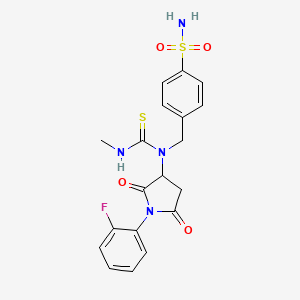 molecular formula C19H19FN4O4S2 B10898570 4-({[1-(2-Fluorophenyl)-2,5-dioxopyrrolidin-3-yl](methylcarbamothioyl)amino}methyl)benzenesulfonamide 