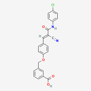 3-[(4-{(1E)-3-[(4-chlorophenyl)amino]-2-cyano-3-oxoprop-1-en-1-yl}phenoxy)methyl]benzoic acid