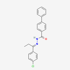 molecular formula C22H19ClN2O B10898587 N'-[(1E)-1-(4-chlorophenyl)propylidene]biphenyl-4-carbohydrazide 