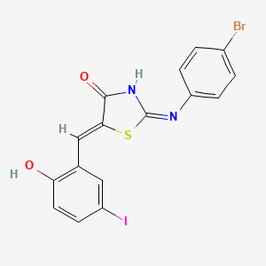 molecular formula C16H10BrIN2O2S B10898596 (5Z)-2-(4-bromoanilino)-5-[(2-hydroxy-5-iodophenyl)methylidene]-1,3-thiazol-4-one 