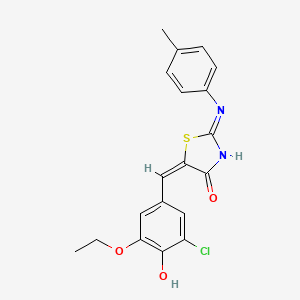 (5E)-5-[(3-chloro-5-ethoxy-4-hydroxyphenyl)methylidene]-2-(4-methylanilino)-1,3-thiazol-4-one