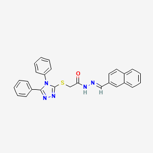 2-[(4,5-diphenyl-4H-1,2,4-triazol-3-yl)sulfanyl]-N'-[(E)-naphthalen-2-ylmethylidene]acetohydrazide