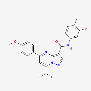 molecular formula C22H17F3N4O2 B10898622 7-(difluoromethyl)-N-(3-fluoro-4-methylphenyl)-5-(4-methoxyphenyl)pyrazolo[1,5-a]pyrimidine-3-carboxamide 