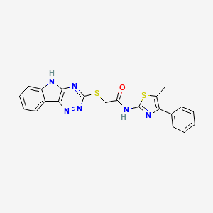 N-(5-methyl-4-phenyl-1,3-thiazol-2-yl)-2-(5H-[1,2,4]triazino[5,6-b]indol-3-ylsulfanyl)acetamide