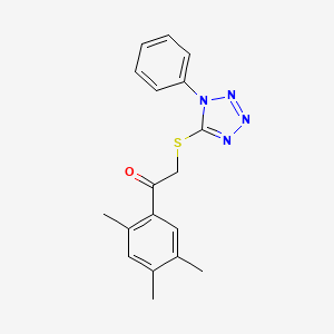 2-[(1-phenyl-1H-tetrazol-5-yl)sulfanyl]-1-(2,4,5-trimethylphenyl)ethanone