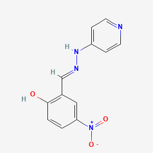 molecular formula C12H10N4O3 B10898679 4-nitro-2-{(E)-[2-(pyridin-4-yl)hydrazinylidene]methyl}phenol 