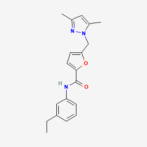 molecular formula C19H21N3O2 B10898684 5-[(3,5-dimethyl-1H-pyrazol-1-yl)methyl]-N-(3-ethylphenyl)-2-furamide 