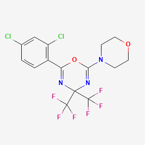 molecular formula C15H11Cl2F6N3O2 B10898689 2-(2,4-dichlorophenyl)-6-(morpholin-4-yl)-4,4-bis(trifluoromethyl)-4H-1,3,5-oxadiazine 